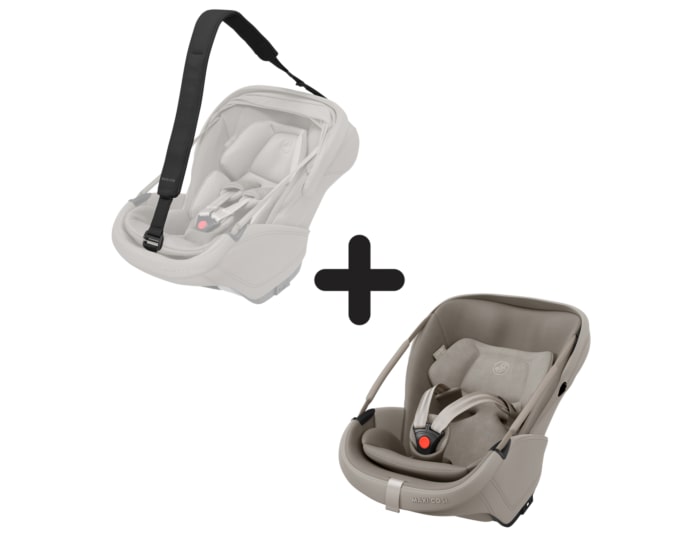 MCBS84418541001_2025_maxicosi_carseat_coralslideprocarrystrap_copper_carrierghosted_3qrtleft